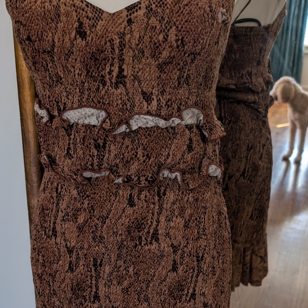Express Brown Textured Mini Dress - Picture 6 of 6